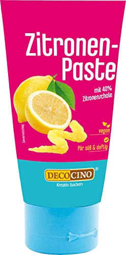 DECOCINO Zitronenpaste 50g vegane natürliche Aromapaste mit geriebenen Zitronenschalen – zum Backen für Kuchen Cremes Toppings und Desserts, Zitrone von DECOCINO