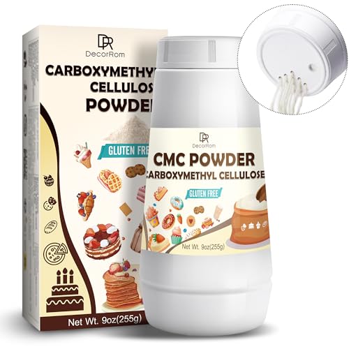 CMC Pulver 255g - Reines CMC Powder Bindemittel Stabilisator für Fondant, Kuchen, Eis, Blütenpaste - E466 Carboxymethylcellulose Verdickungsmittel für Tiefkühlkost, Süßigkeiten, Soßen, Nachspeisen CMC Pulver 255g - Reines CMC Powder Bindemittel Stabilisator für Fondant, Kuchen, Eis, Blütenpaste - E466 Carboxymethylcellulose Verdickungsmittel für Tiefkühlkost, Süßigkeiten, Soßen, Nachspeisen von DecorRom