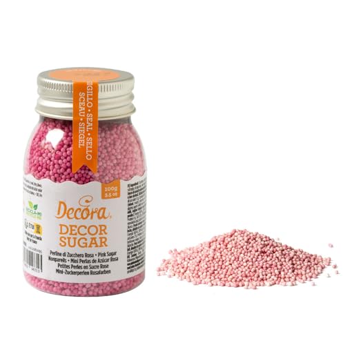 Decora 2081095 100G PACKUNG ROSA MINI ZUCKERPERLEN von Decora