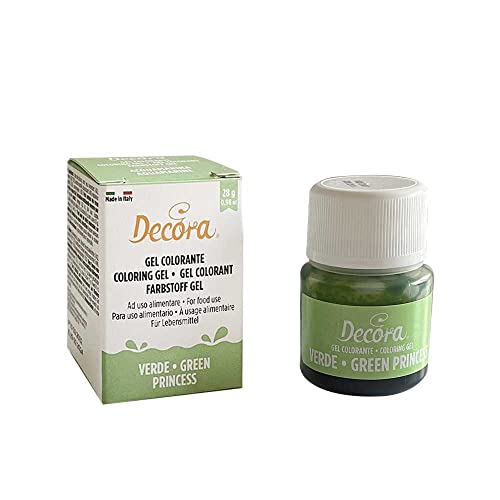 DECORA, 9600826 Lebensmittelfarbgel, Ideales Gel-Lebensmittelfarbe für Überzüge und Dekorationen, Erzeugt intensive und leuchtende Farben, Hergestellt in Italien, 28 Gramm, Farbe Prinzessin Grün. DECORA, 9600826 Lebensmittelfarbgel, Ideales Gel-Lebensmittelfarbe für Überzüge und Dekorationen, Erzeugt intensive und leuchtende Farben, Hergestellt in Italien, 28 Gramm, Farbe Prinzessin Grün. von Decora