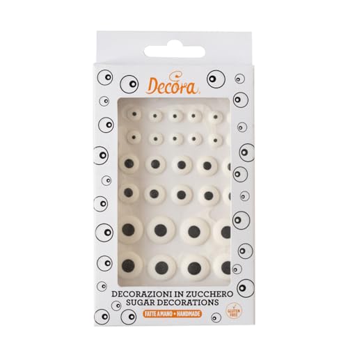 Decora 0500350 Packung mit 30 Zuckeraugen in 3 Größen von Decora