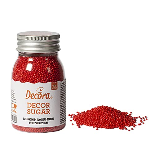 Decora 2081138 Zucker Nonpareils Rot 90g von Decora