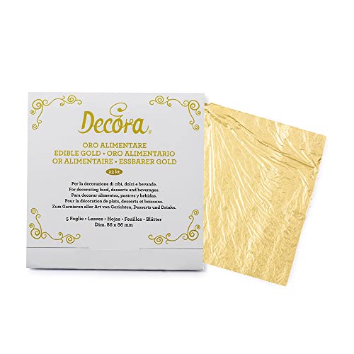 Decora 9570104 5ER-PACK ESSBARE GOLDBLÄTTER MM 86X86 von Decora