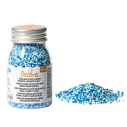 Decora Pakete Nonpareils Weiß/Hellblau/Blau, 2er Pack (2 x 120 g) von Decora