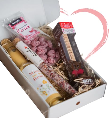 Deheck Muttertag Geschenkset Schlemmerbox | Leckeres Geschenk für Muttertag (Likör & Feinkost) | Geschenk für Mama | Liköre & Schokolade und weitere Leckerein von Deheck von Deheck Destillerie