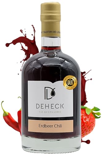Erdbeer-Chili Likör 0,5 L | Süßes Feuer von Deheck | Fruchtlikör mit Chili Note | Premium Erdbeer-Likör 20% Vol. von Deheck Destillerie