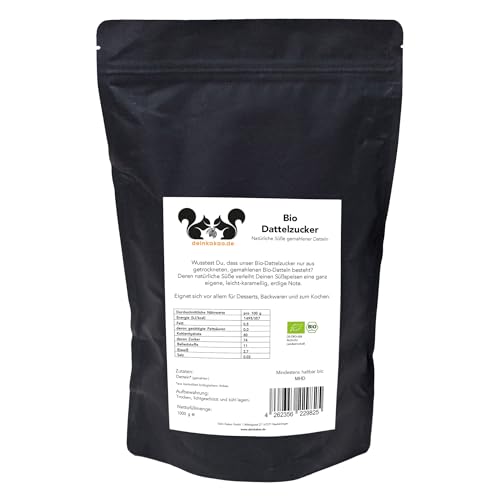 DEIN KAKAO - Dattelzucker | Bio-Dattelzucker aus gemahlenen Datteln | Karamelliger Dattelzucker, perfekt geeignet zum Süßen von Backwaren, Desserts oder zum Kochen | Inhalt: 1.000g DEIN KAKAO - Dattelzucker | Bio-Dattelzucker aus gemahlenen Datteln | Karamelliger Dattelzucker, perfekt geeignet zum Süßen von Backwaren, Desserts oder zum Kochen | Inhalt: 1.000g von Dein Kakao