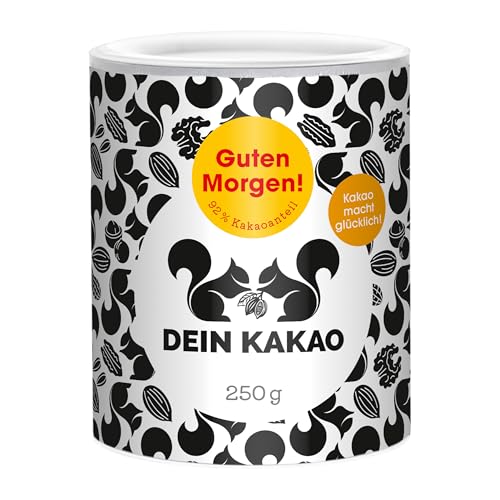 DEIN KAKAO - Guten Morgen! | Schokoladenpulver mit Kakao aus biologischem Anbau mit 92% Kakaogehalt, zuckerfrei | Vegane und glutenfreie Bio-Trinkschokolade mit Kaffee | 250g Kakaopulver DEIN KAKAO - Guten Morgen! | Schokoladenpulver mit Kakao aus biologischem Anbau mit 92% Kakaogehalt, zuckerfrei | Vegane und glutenfreie Bio-Trinkschokolade mit Kaffee | 250g Kakaopulver von Dein Kakao