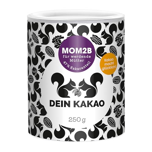 DEIN KAKAO - MOM2B | Schokoladenpulver mit Kakao aus biologischem Anbau mit 47% Kakaogehalt und natürlicher Süße | Vegane und glutenfreie Trinkschokolade für werdende Mütter | 250g Kakaopulver DEIN KAKAO - MOM2B | Schokoladenpulver mit Kakao aus biologischem Anbau mit 47% Kakaogehalt und natürlicher Süße | Vegane und glutenfreie Trinkschokolade für werdende Mütter | 250g Kakaopulver von Dein Kakao