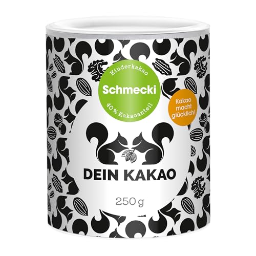 DEIN KAKAO - Schmecki | Schokoladenpulver mit Kakao aus biologischem Anbau mit 40% Kakaogehalt und Dattelzucker | Vegane und glutenfreie Trinkschokolade mit Kalzium & Birkenzucker | 250g Kakaopulver DEIN KAKAO - Schmecki | Schokoladenpulver mit Kakao aus biologischem Anbau mit 40% Kakaogehalt und Dattelzucker | Vegane und glutenfreie Trinkschokolade mit Kalzium & Birkenzucker | 250g Kakaopulver von Dein Kakao