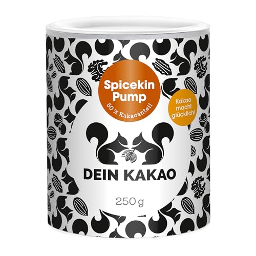 DEIN KAKAO - Spicekin Pump | Schokoladenpulver mit Kakao aus biologischem Anbau mit 50% Kakaogehalt | Vegan & glutenfrei mit Kürbispulver, Ingwer, Zimt & Kardamom | 250g Kakaopulver DEIN KAKAO - Spicekin Pump | Schokoladenpulver mit Kakao aus biologischem Anbau mit 50% Kakaogehalt | Vegan & glutenfrei mit Kürbispulver, Ingwer, Zimt & Kardamom | 250g Kakaopulver von Dein Kakao