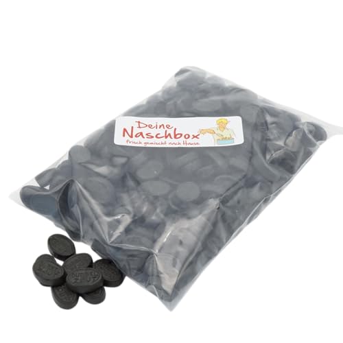 Deine Naschbox | Doppelt gesalzenes Lakritz | 1kg Nachfüllbeutel | Minimale Verpackung 100% recyclebar - XL Großpackung - Intensiv aromatisch im Geschmack von PE ÄM