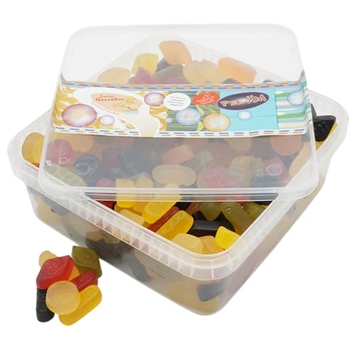 Deine Naschbox | Englisches Weingummi | 1kg Naschbox | XL Großpackung für Party, Candybar & als Geschenk - Fruchtgummi Spezialität - Bissfest von PE ÄM