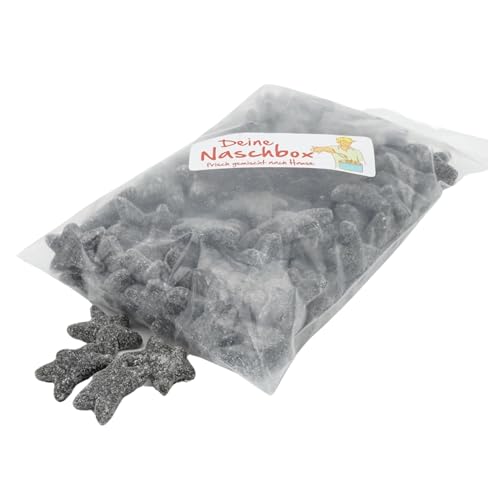 Deine Naschbox | Extra starke Lakritz Seesterne | 1kg Nachfüllbeutel | Minimale Verpackung 100% recyclebar - XL Packung - Intensiv würziger Geschmack von PE ÄM