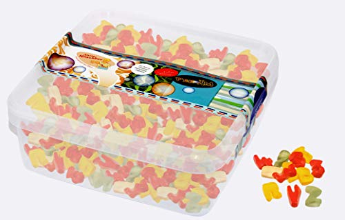 Deine Naschbox | Fruchtgummi-Buchstaben Mix | 1kg Naschbox | XL Großpackung - Schönes Geschenk zum Schulbeginn - Fruchtiges ABC von PE ÄM