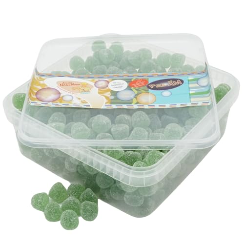 Deine Naschbox | Fruchtgummi Eukalyptus-Menthol-Hütchen | 1kg Naschbox | XL Großpackung für Party, Candybar & als Geschenk - Erfrischende Minznote von PE ÄM
