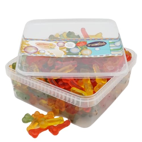 Deine Naschbox | Fruchtgummi Willis | 1kg Naschbox | XL Großpackung für die Candybar & als Geschenk - Lustig - Cooler Party Gag von PE ÄM