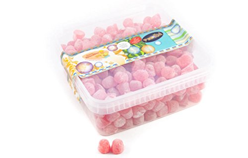 Deine Naschbox | Gepuderte Himbeer-Fruchtgummi-Drops | 1kg Naschbox | XL Großpackung für Party, Candybar & als Geschenk - Fruchtig - Säuerlich - Süß von PE ÄM