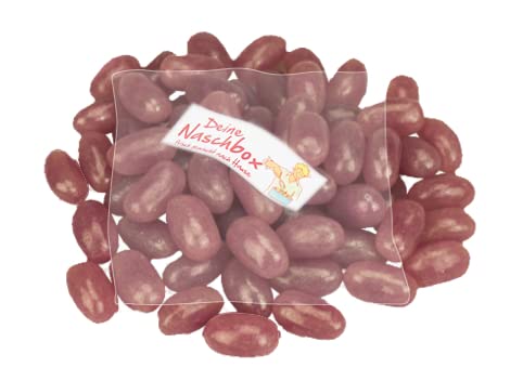 Deine Naschbox | Jelly Beans Schwarze Johannisbeere | 500g Nachfüllbeutel | Minimale Verpackung 100% recyclebar - Großpackung - Dragees - Gelee Bohnen von PE ÄM