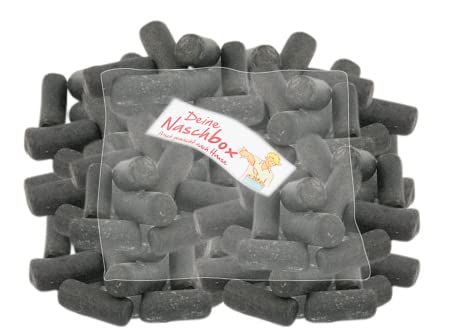 Deine Naschbox - Lakritz Anis Stäbchen - Kreide Look in Schwarz - 500 g Süßigkeiten Nachfüllbeutel - recyclebar - Süßlakritz von PE ÄM