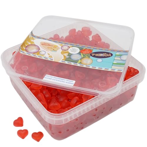 Deine Naschbox - Zuckerfreie Fruchtgummi Herzen - 1kg Süßigkeiten-Box - XL Großpackung von PE ÄM