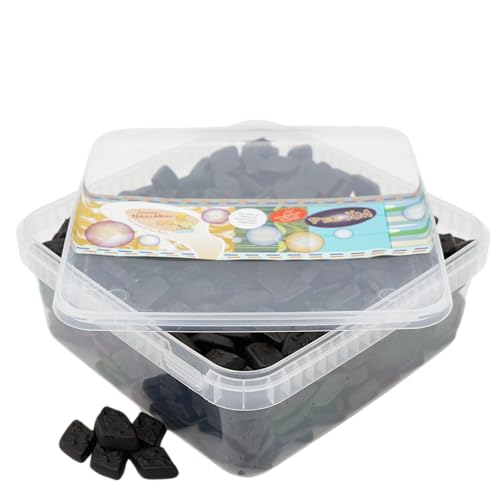 Deine Naschbox | Zuckerfreie Salzlakritz Diamanten | 1kg Naschbox | XL Großpackung für Party, Candybar & als Geschenk - Gelatinefrei - Extra stark von PE ÄM