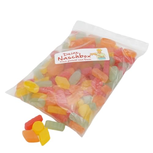 Deine Naschbox - Zuckerfreie Weingummis - Frucht Mix - Gelantinefrei - 1kg Süßigkeiten Nachfüllbeutel - recyclebar - XL Großpackung von PE ÄM