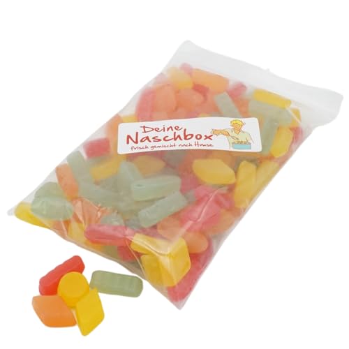 Deine Naschbox - Zuckerfreie Weingummis - Frucht Mix - Gelantinefrei - 500g Süßigkeiten Nachfüllbeutel - recyclebar - Großpackung von PE ÄM