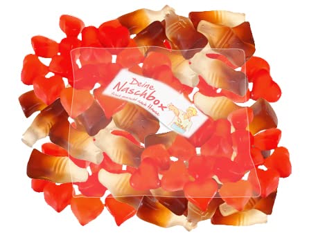 Deine Naschbox | Zuckerfreier Fruchtgummi 2er Mix#3 | 1kg Nachfüllbeutel | Minimale Verpackung 100% recyclebar - XL Pack - Kirsche - Cola von PE ÄM