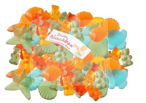 Deine Naschbox | Zuckerfreier Fruchtgummi 2er Mix#4 | 1kg Nachfüllbeutel | Minimale Verpackung 100% recyclebar - XL Pack - Bärchen - Meeresfrüchte von PE ÄM