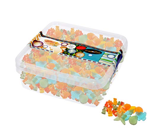 Deine Naschbox | Zuckerfreier Fruchtgummi 2er Mix#4 | 1kg Naschbox | XL Großpackung für Party, Candybar & als Geschenk - Bärchen - Meeresfrüchte von PE ÄM