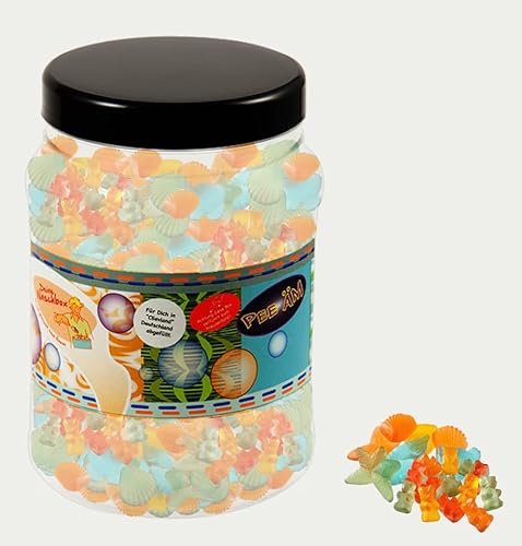 Deine Naschbox | Zuckerfreier Fruchtgummi 2er Mix#4 | 3kg Big Pot | XXL Großpackung für Party, Candybar & als Geschenk - Bärchen - Meeresfrüchte von PE ÄM