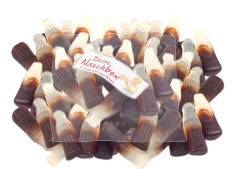 Deine Naschbox - Zuckerfreie Fruchtgummi Cola Fläschchen - Gelatinefrei - 500 g Süßigkeiten Nachfüllbeutel - recyclebar - Großpackung von Deine Naschbox