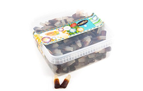 Deine Naschbox - Zuckerfreie Fruchtgummi Cola Fläschchen - Gelatinefrei - 1 kg Süßigkeiten Box - XL Großpackung von PE ÄM