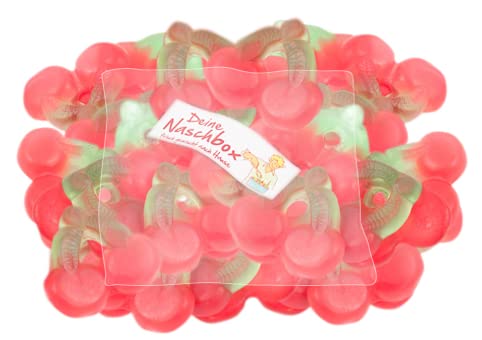 Deine Naschbox - Zuckerfreie Fruchtgummi Kirschen - 1 kg Süßigkeiten Nachfüllbeutel - recyclebar - XL Großpackung von PE ÄM