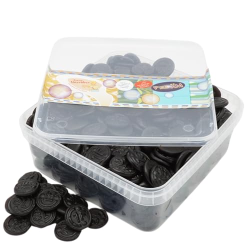 Deine Naschbox | Zuckerfreie Salmiak Lakritz Münzen | 1kg Naschbox | XL Großpackung für Party, Candybar & als Geschenk - Süßholz Salmiak Taler von PE ÄM