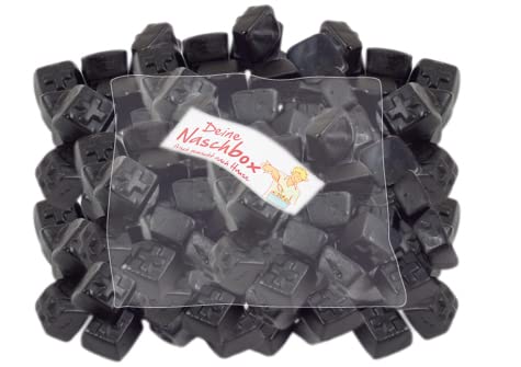 Deine Naschbox - Menthol Lakritz Kreuze - Zuckerfrei - 500 g Süßigkeiten Nachfüllbeutel - recyclebar - Großpackung von Deine Naschbox