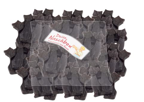 Deine Naschbox | Zuckerfreie große Lakritz Katzen | 500g Nachfüllbeutel | Minimale Verpackung 100% recyclebar - Großpackung - Feste Süßholz Kätzchen von PE ÄM