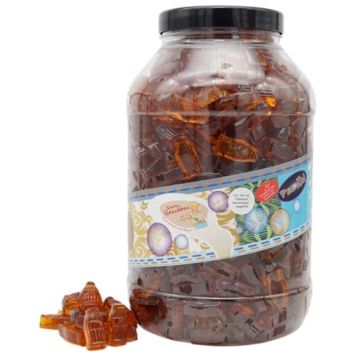 Deine Naschbox | Zuckerfreie Fruchtgummi Colafläschen | 3kg Mega Pott | XXL Großpackung für Party, Candybar & als Geschenk - Würziger Naschspaß von PE ÄM