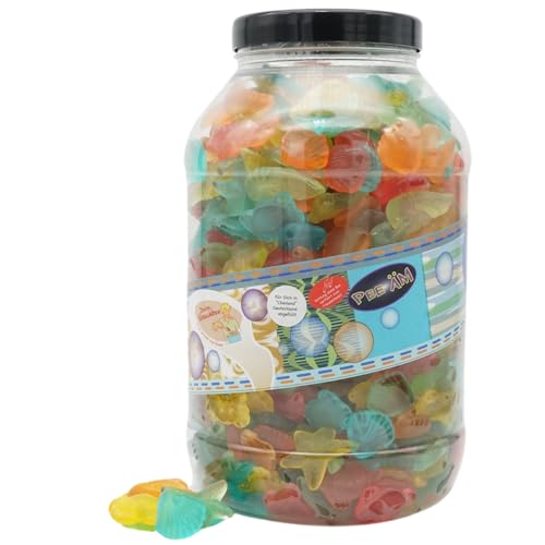 Deine Naschbox | Zuckerfreie Fruchtgummi Meeresfrüchte | 3kg Big Pot | XXL Großpackung für Party, Candybar & als Geschenk - Fruchtige Mischung von PE ÄM