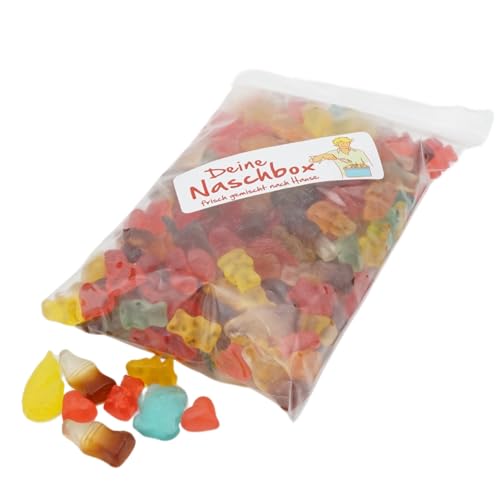 Deine Naschbox | Zuckerfreier Fruchtgummi 4 Sorten Mix | 500g Nachfüllbeutel | Minimale Verpackung 100% recyclebar - Großpackung - Cola - Frucht Deine Naschbox | Zuckerfreier Fruchtgummi 4 Sorten Mix | 500g Nachfüllbeutel | Minimale Verpackung 100% recyclebar - Großpackung - Cola - Frucht von PE ÄM