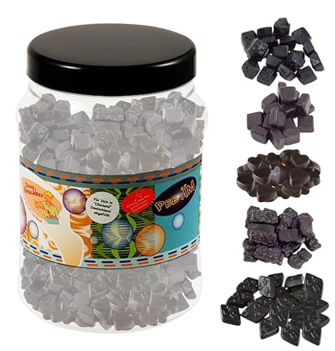 Deine Naschbox - Zuckerfreie Lakritz Spezialitäten - 5 Sorten Mix - 3 kg Süßigkeiten Pott - XXL Großpackung - Gelatinefrei von PE ÄM