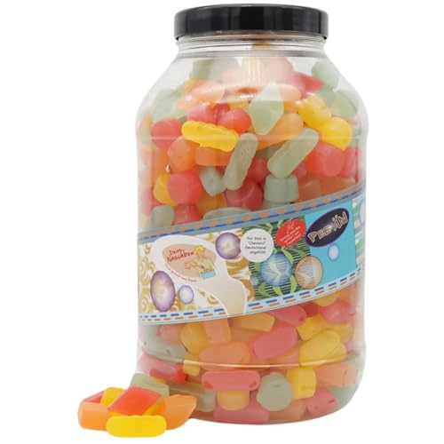 Deine Naschbox - Zuckerfreie Weingummis - Frucht Mix - Gelantinefrei - 3kg Süßigkeiten Pott - XXL Großpackung von Deine Naschbox