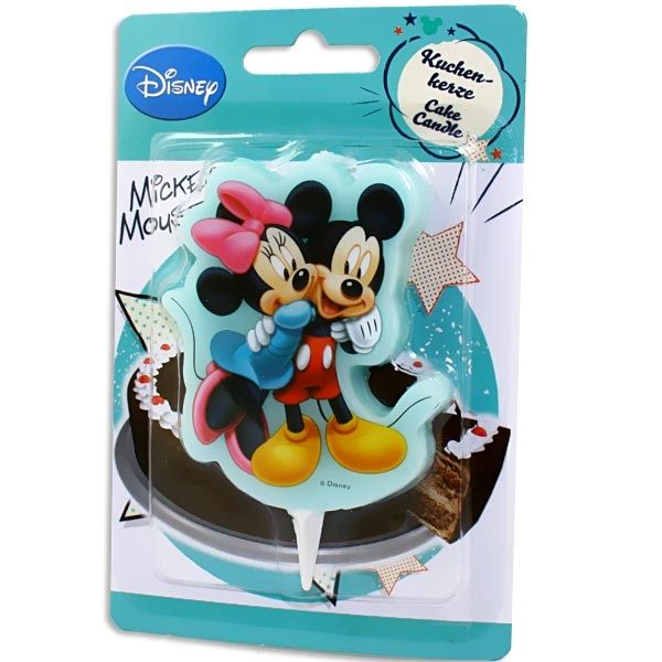 Mickey Maus Kuchenkerze mit Minnie Mouse, Motivkerze aus Wachs, 10 cm von Dekoback GmbH