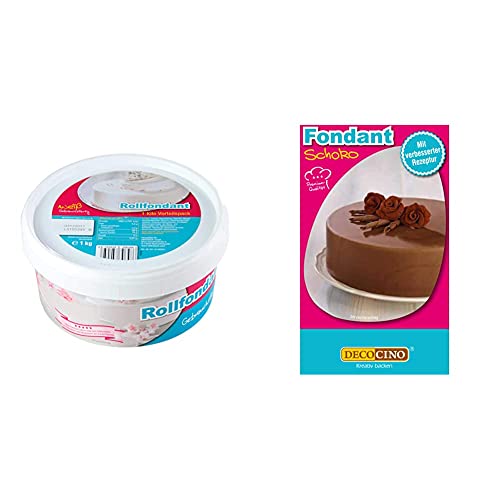 DECOCINO Fondant weiß – 1 Kilo Vorteilspack – ideal zum Verzieren von Kuchen, Torten, Cakepops – palmölfrei & vegan & Rollfondant Schoko, 1er Pack (1 x 250 g) von Dekoback