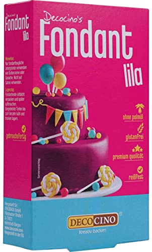Decocino Fondant Lila 250 g ideal zum Verzieren von Kuchen, Torten, Cupcakes Palmölfrei & Laktosefrei von DECOCINO