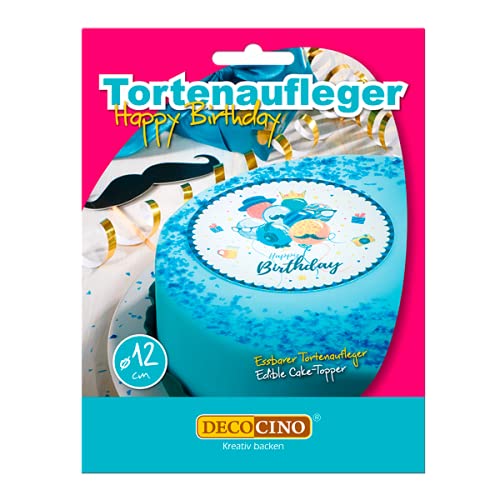 Happy Birthday Tortenaufleger in blau, 12cm von Dekoback