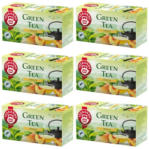 TEEKANNE - Green Tea Peach - Grüner Tee mit Pfirsichgeschmack - 6 x 20 Teebeutel (Dekond gift) von Dekond