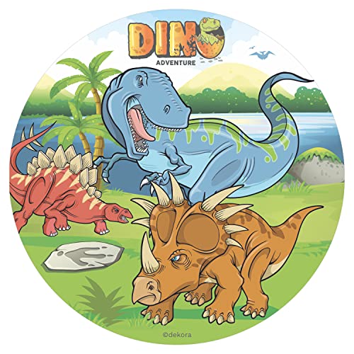 Dekora - 145093 Dinosaurier Tortenaufleger aus Esspapier|aus Reispapier| - 20 cm von dekora