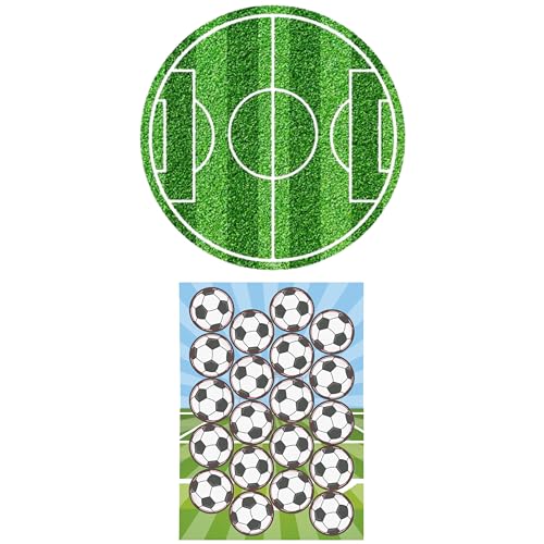 Dekozauber24 2er Set Fußball Essbarer Tortenaufleger 20cm + 20x Essbare Muffinaufleger, aus Oblate, Tortendeko Kindergeburtstag Fussball Motto Dekozauber24 2er Set Fußball Essbarer Tortenaufleger 20cm + 20x Essbare Muffinaufleger, aus Oblate, Tortendeko Kindergeburtstag Fussball Motto von Dekozauber24